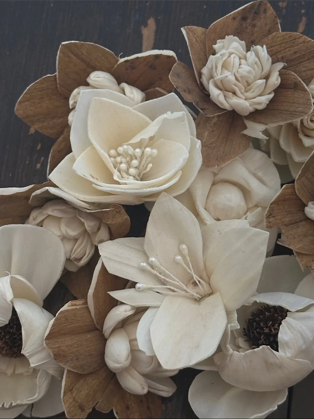 Wood Sola Flowers - unique 10 for weddings crafts SECONDS IMPERFECT READ DESCRIP